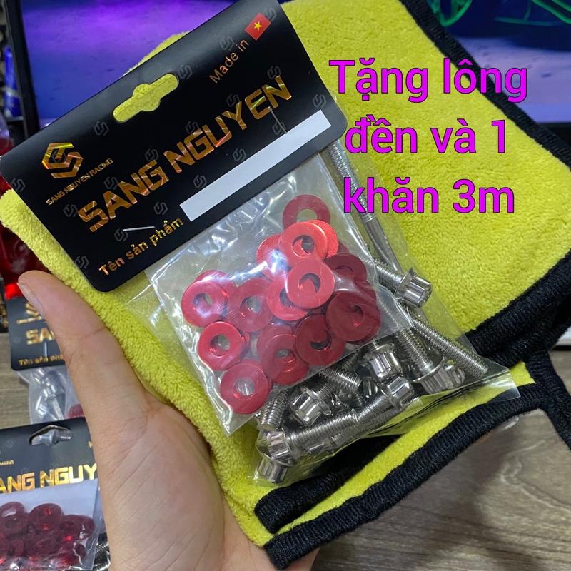 ỐC LỐC MÁY SALAYA INOX 304 KÉM LÔNG ĐỀN và 1 khăn 3M Phụ Tùng Phụ Kiện