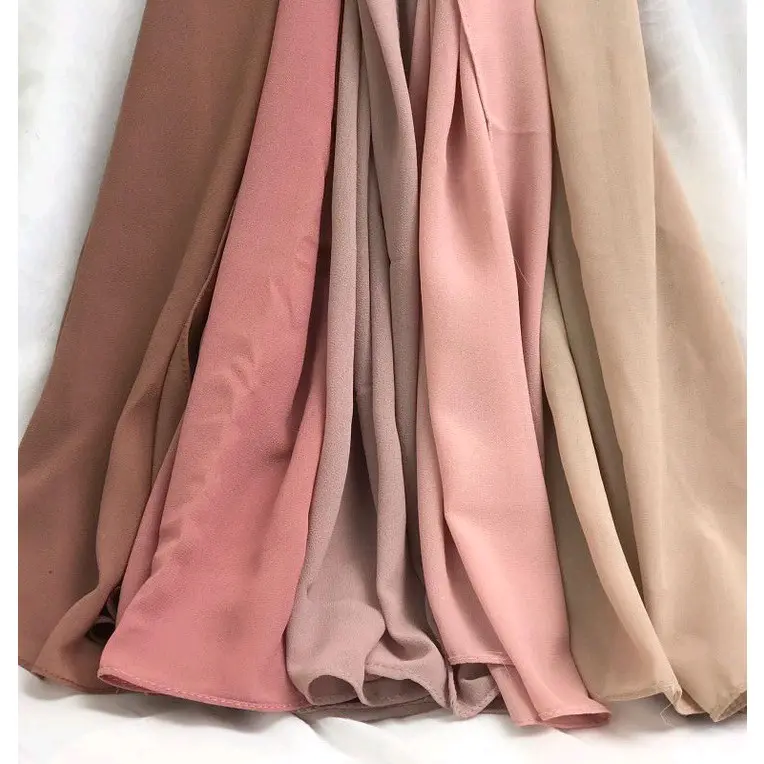 Pahmina warna coklat mahogany | Kerudung Pashmina Ceruty Babydoll Jahit Tepi Kecil Jilbab Panjang Wanita Muslim Ceruti  Syal Instan Hitam 3