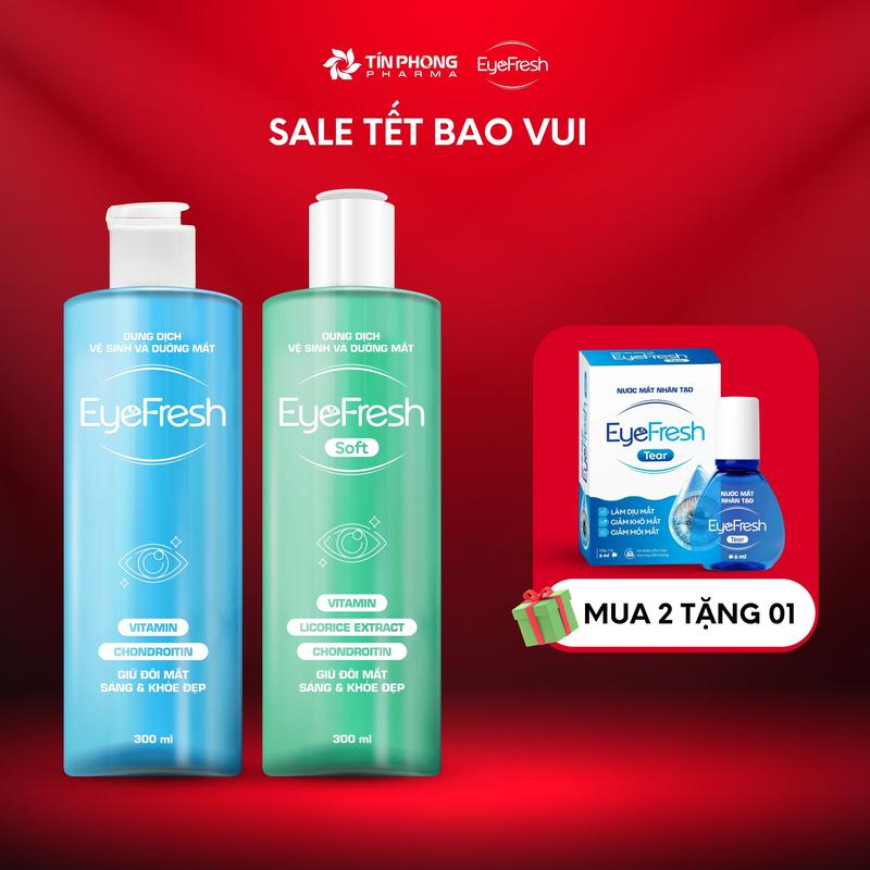 Nước Rửa Mắt EyeFresh : Giúp Làm Sạch Mắt, Bổ Sung Độ Ẩm Dưỡng Mắt , Lens . Mua 2 tặng 1 nước mắt nhân tạo dùng được cả Cho Bé