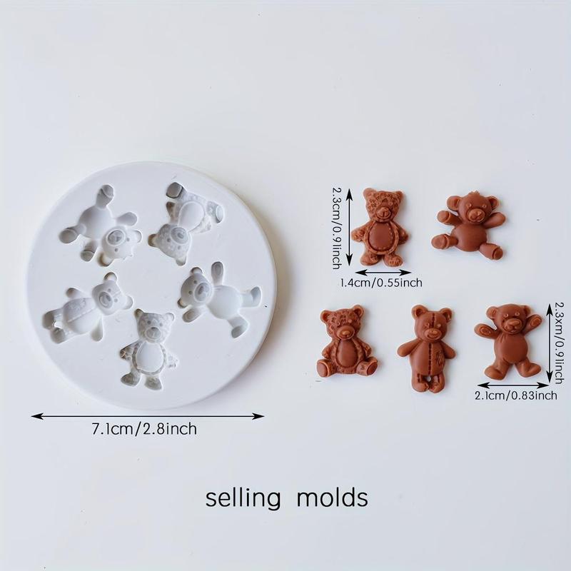 Product Introduction of Mini Bear & Cookie Shaped Silicone Mold, 1 Count Cute Shape Candle Mold, DIY Candle Making Mold, Easy To Release, Suitable for DIY Candle Decor 3