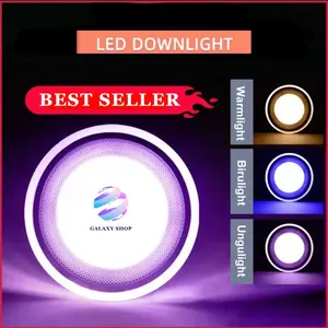 LAMPU DOWNLIGHT LED 3 WARNA 6WATT / KUNING BIRU UNGU / PUTIH KUNING WARMWHITE / PANEL LED /LAMPU PLAFON Saklar