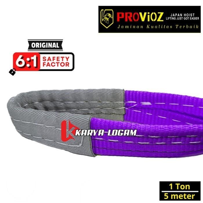 Tali Webbing Sling Belt 1 Ton x 5 Meter - Tali Sabuk Pengikat Angkat Double Ply Veloz Japan - 1 ton 5 meter 4