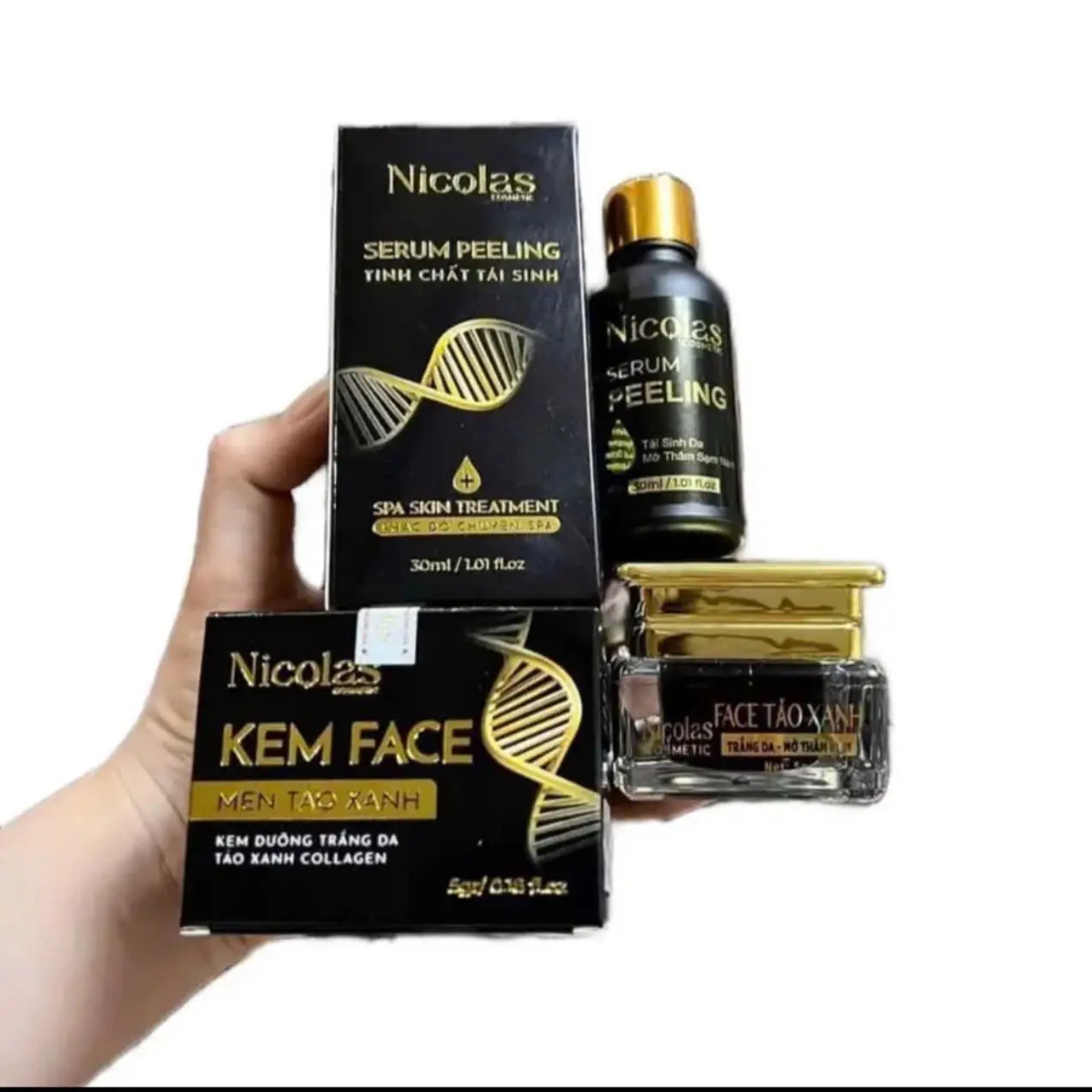Combo Kem Face Men Tảo Xanh 5g Và Tinh Chất 30ml  Nicolas Mẫu Mới