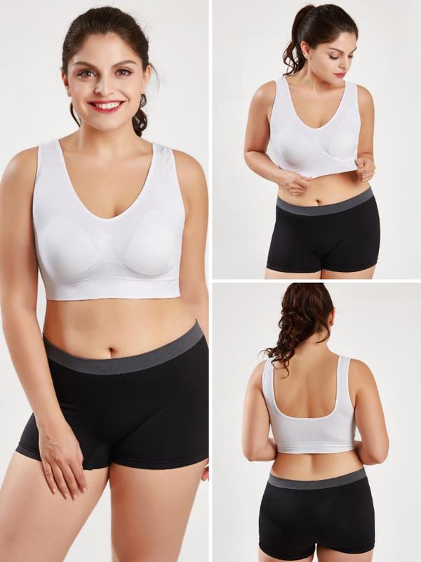 Women's Solid Ruched Backless Sports Bra, Wireless Push Up Bra, Breathable Comfortable Sports Bra for Yoga Gym Workout, Women's Lingerie 5