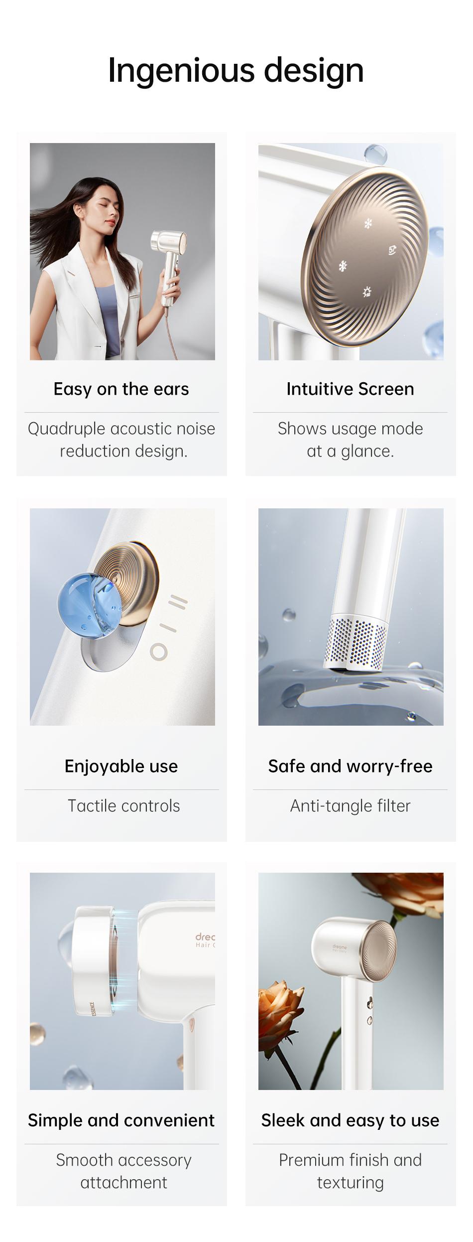 Dreame Hair Glory Hair Dryer Pengering Rambut | Kecepatan Tinggi 2 Menit Cepat Kering | Perawatan Rambut dengan Esensi dan 300 Juta Ion Negatif Hairdryer| 2 Tahun Garansi Dreame Hair Glory Hair Dryer Pengering Rambut | Kecepatan Tinggi 2 Menit Cepat Kering | Perawatan Rambut dengan Esensi dan 300 Juta Ion Negatif Hairdryer| 2 Tahun Garansi