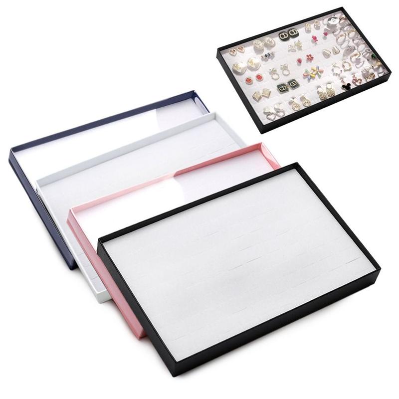 Product Introduction of Display Cabinet Paper Ring Display Rack Earrings Transparent Cover Ring Showcase Bracelet 100 Hole Storage Case 12