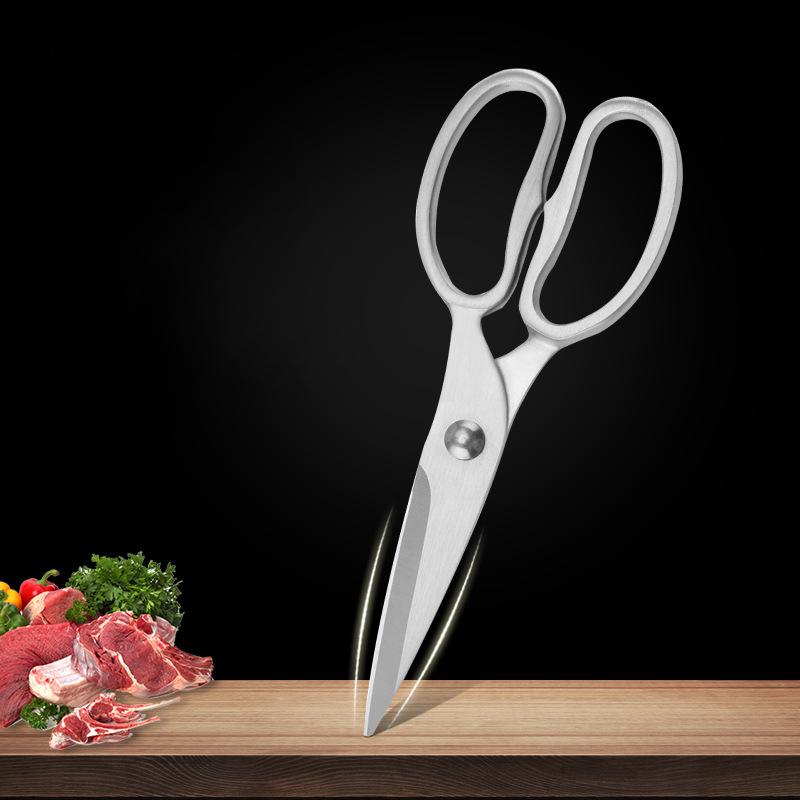 Product Introduction of Stainless steel chicken bone scissors All-steel scissors Household kitchen multi-purpose strong scissors All-steel integrated scissors 0