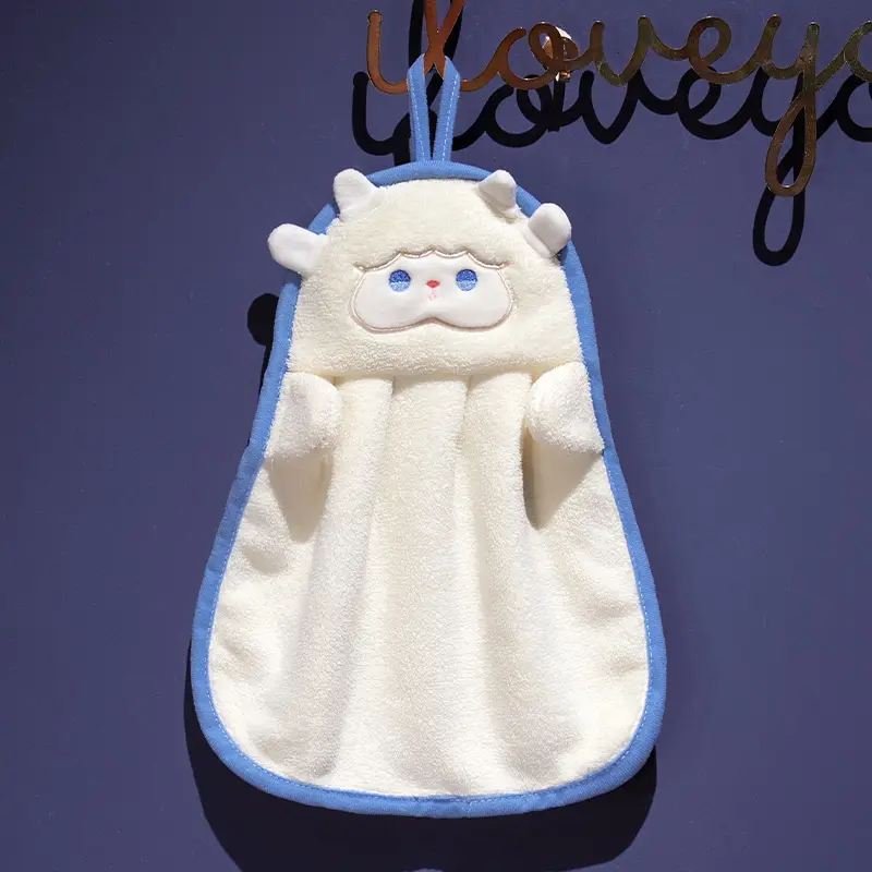 Cute Hand Towel Hanging Absorbent Lint-Free Small Square Towel Household Kitchen Rag Quick-Drying Wipe Towel Kids' Towel