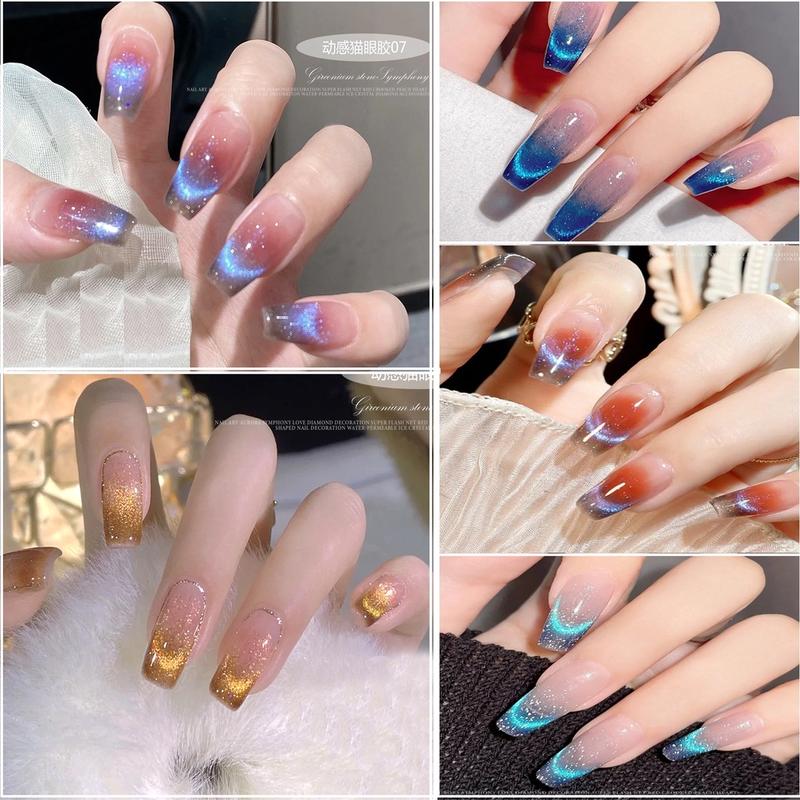  Sơn Móng Tay Thời Trang Pháp Phản Quang Laser Mới 8 Màu Giá Bán Sỉ Năng Động Mắt Mèo Nhiều Màu Gel Thiết Kế Nghệ Thuật Làm Móng Cho Bé Gái Không Cồn Không Có Hương Thơm Độ Bóng Cao Lâu Trôi Không Thấm Nước 