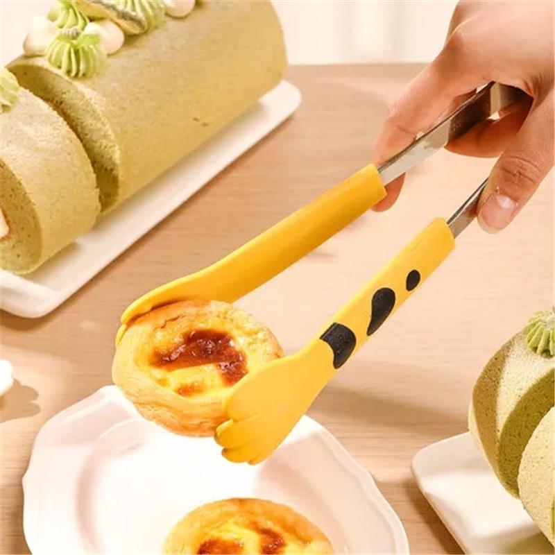 Product Introduction of Anti-Slip Kitchen Tongs Cute Cartoon Multi-Purpose Sandwich Baking Clip BBQ Salad Supplies for Kitchen Supplies Gadgets 3