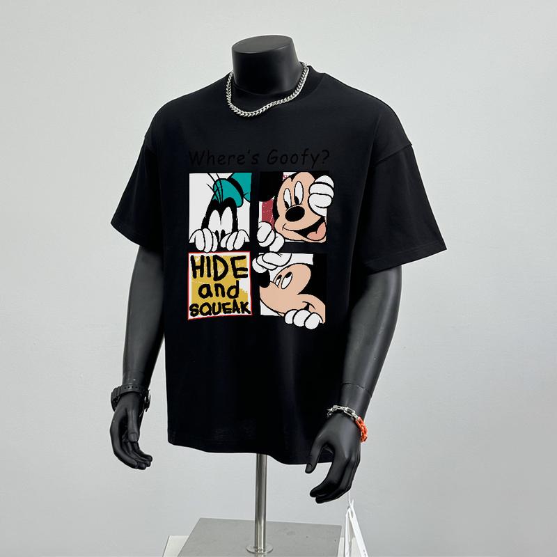 Product Introduction of Áo Thun Hoạt Hình Dáng Rộng Thùng Thình Ngắn Tay, 100% Cotton, Áo Cổ Thuyền, Dành Cho Nam Và Nữ, Unisex Menswear 4