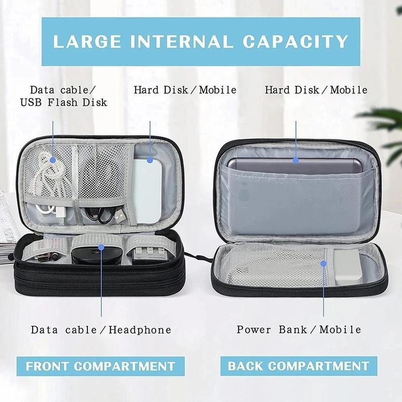 Product Introduction of Data Cable Organizer Pouch Double Layer Large Capacity Storage Bag Professional Headset USB Cable Organizer Bag, Electronics Finishing Expert Travel Portable Makeup Cover Digital Accessory Waterproof Oxford Cloth Case 44