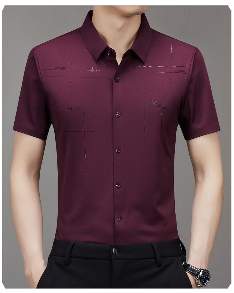 Product Introduction of Summer New Men's Short-Sleeved Shirt, Seamless, Business Shirt, Anti-Wrinkle, Ironing-Free, High Elastic, Men's Clothing,Beyond 11