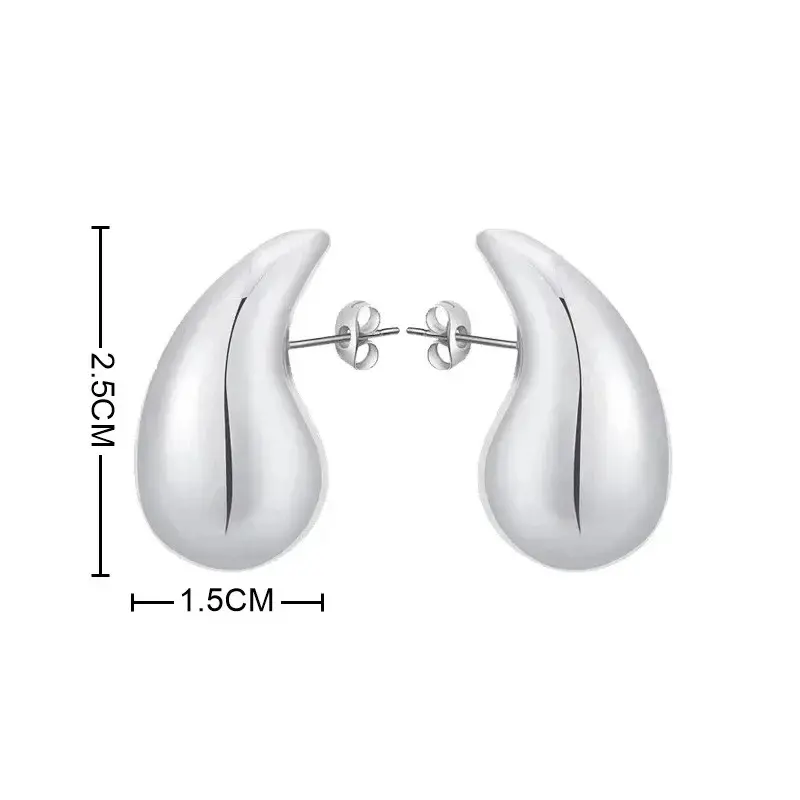Bông Tai Hình Giọt Nước, Thiết Kế Mới Hợp Xu hướng, Màu Vàng Kim, Kích Thước Chunky, Phong Cách Giả, Dành Cho Phụ Nữ, Cá Tính Sáng Bóng, Quà Tặng Trang Sức 7