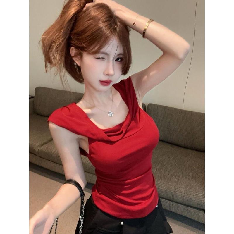 Áo Vest Có Mũ Trùm Đầu Không Tay, Phong Cách Cô Gái Nóng Bỏng Mỹ, Thiết Kế Độc Đáo Sang Trọng Và Thanh Lịch, Áo Phông Đi Lại Hợp Xu hướng Thích Hợp Cho Phụ Nữ, OOTD 1