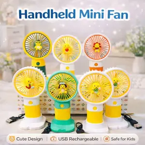 Infnityle Kipas Angin Mini Nailong Genggam Kipas Mini Karakter Lucu Portable USB Rechargeable Kipas Mini Murah