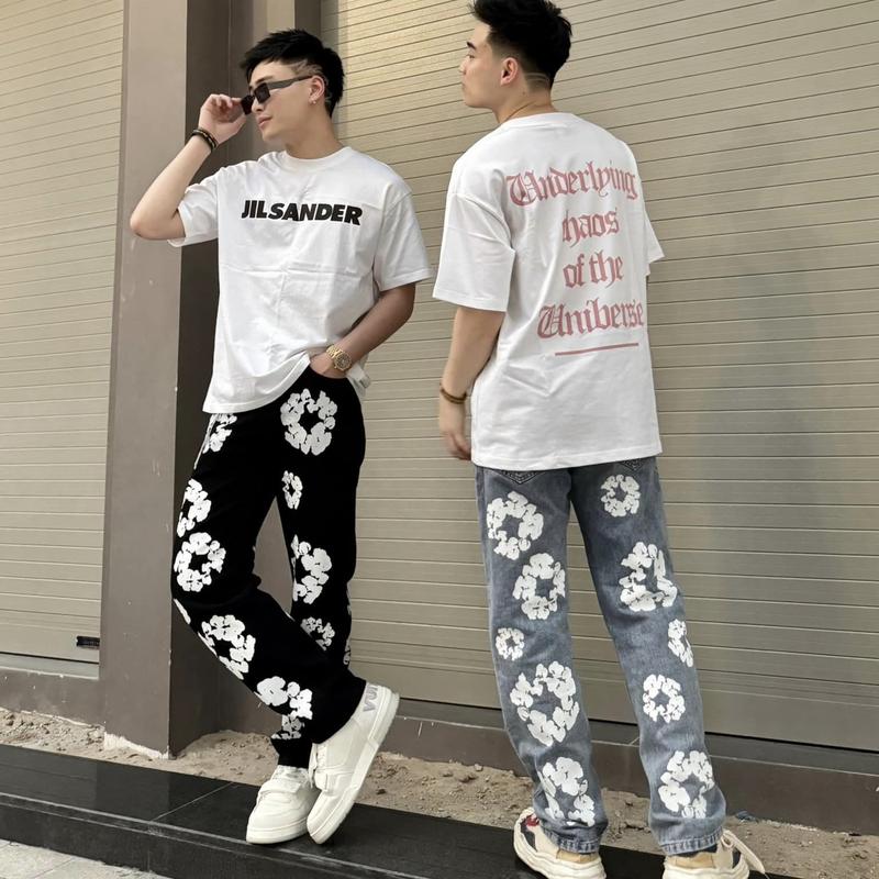 [QUẦN DENIM TEArsss] - QUẦN JEAN HỌA TIẾT PHUN SƠN HOA NAM THỜI TRANG UNISEX 2