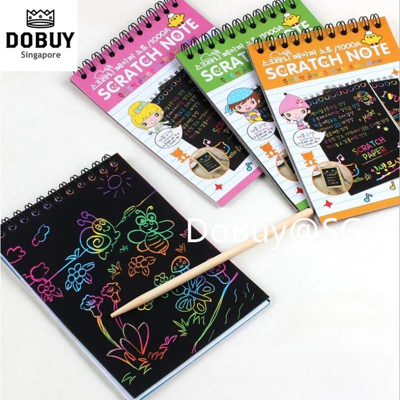 SG LOCAL STOCK10 Sheet/book Scratch Book Colorful Graffiti Book ...