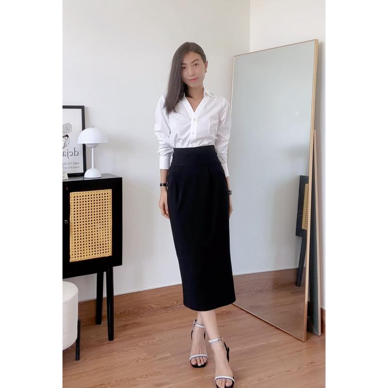 Chân váy bút chì Chân váy cạp cao Oni Clothes có xẻ sau hàng thiết kế cao cấp chất liệu kate co giãn 4 chiều tôn eo dáng