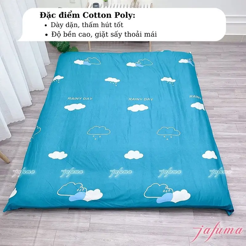 Áo bọc nệm topper 2 mặt có khóa kéo, Vỏ Bao Nệm Jafuma Cotton Poly và Thun Lạnh Ý | Nệm 3-10cm, ga giường thun lạnh 4