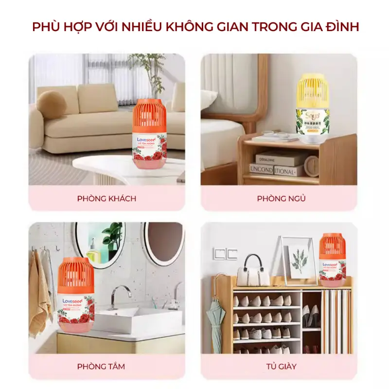 Lọ tỏa hương thơm DREAMOFLOVE, Sáp thơm phòng khử mùi cho phòng ngủ, Lọ tinh dầu thơm phòng khuếch tán hương thơm. 8