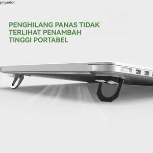 Penyangga pendingin laptop alas paduan aluminium penyangga kaki portabel penyangga tak terlihat penyangga desktop bantalan peninggi kaki keyboard penyangga serviks lipat komputer