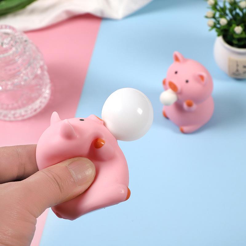 Product Introduction of Decompression and Spitting Pig Cute Blowing Bubble Squeeze Duck Decompression Vent Children Toys Pig Spitting Bubble Squeezing Toy 7