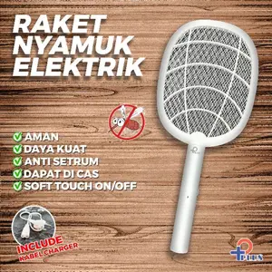Raket Pembasmi Nyamuk Elektrik COD P Plus Setrum Kencang Rechargeable IDO UK International Warranty