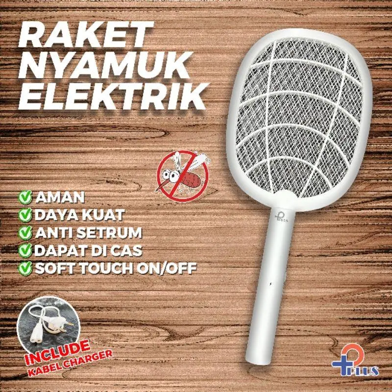 Raket Pembasmi Nyamuk Elektrik COD P Plus Setrum Kencang Rechargeable IDO UK International Warranty