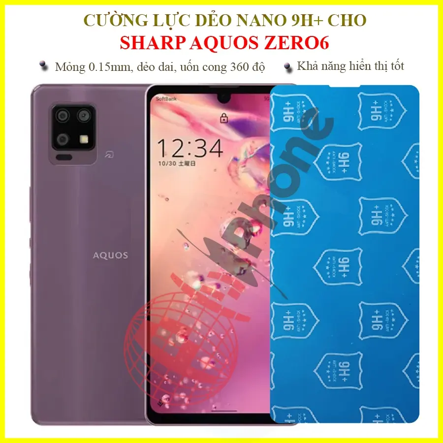 Dán cường lực dẻo nano trong hoặc nhám cho Sharp Aquos Zero6 (Zero 6)