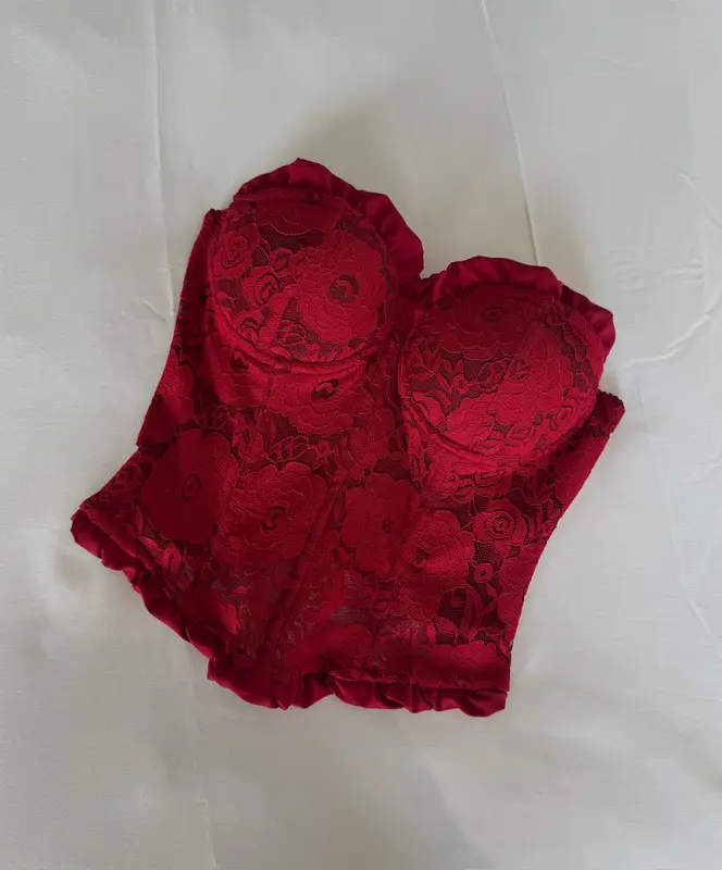 TM75 Áo Ngực Corset Ren Thêu Cao Cấp  Tôn Dáng Mút Cố Định Xếp Ly 5 xương Eo Tôn Dáng Thiết Kế TIMIN WORKSHOP 2