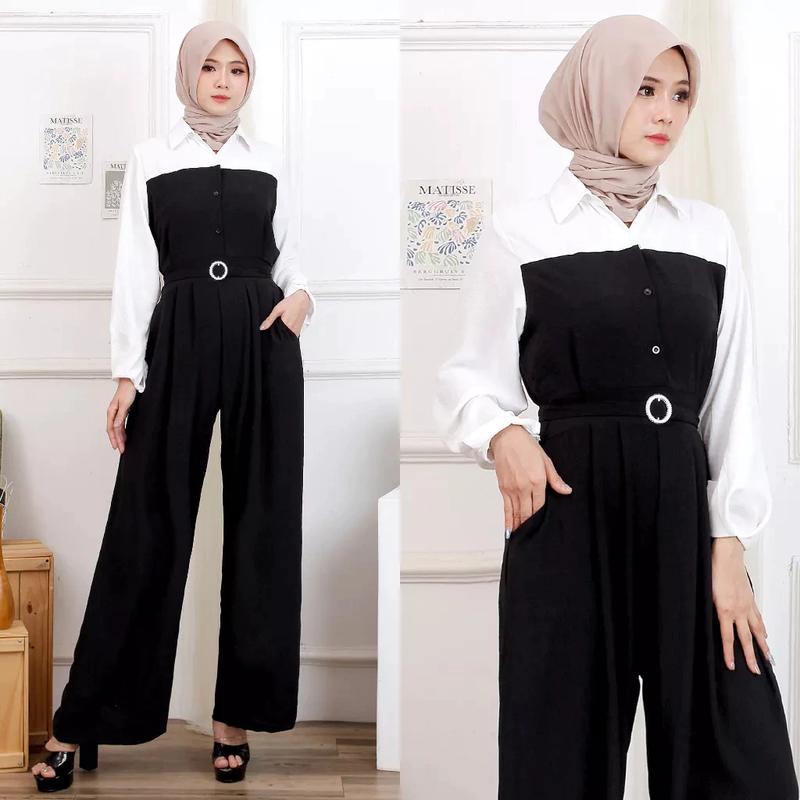 Product Introduction of YN 3361 Jumpsuit Fashion Wanita Jumbo Nayla Crinkle 2