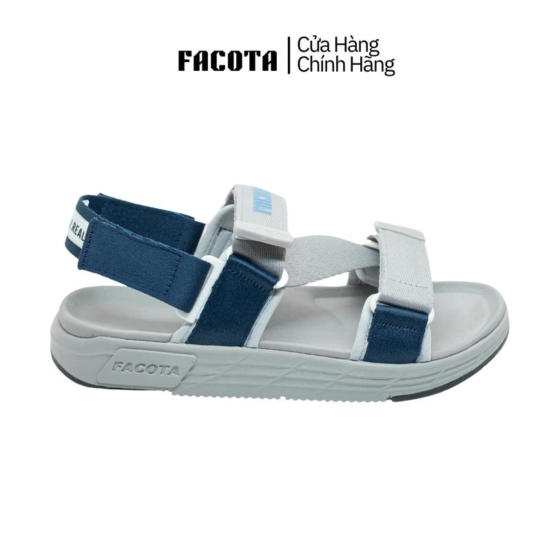 Giày sandal nam nữ unisex đi học quai ngang Facota FC06 Sport  đế cao 3 phân Cao Su Đế Bằng Mũi mở Mũi mở