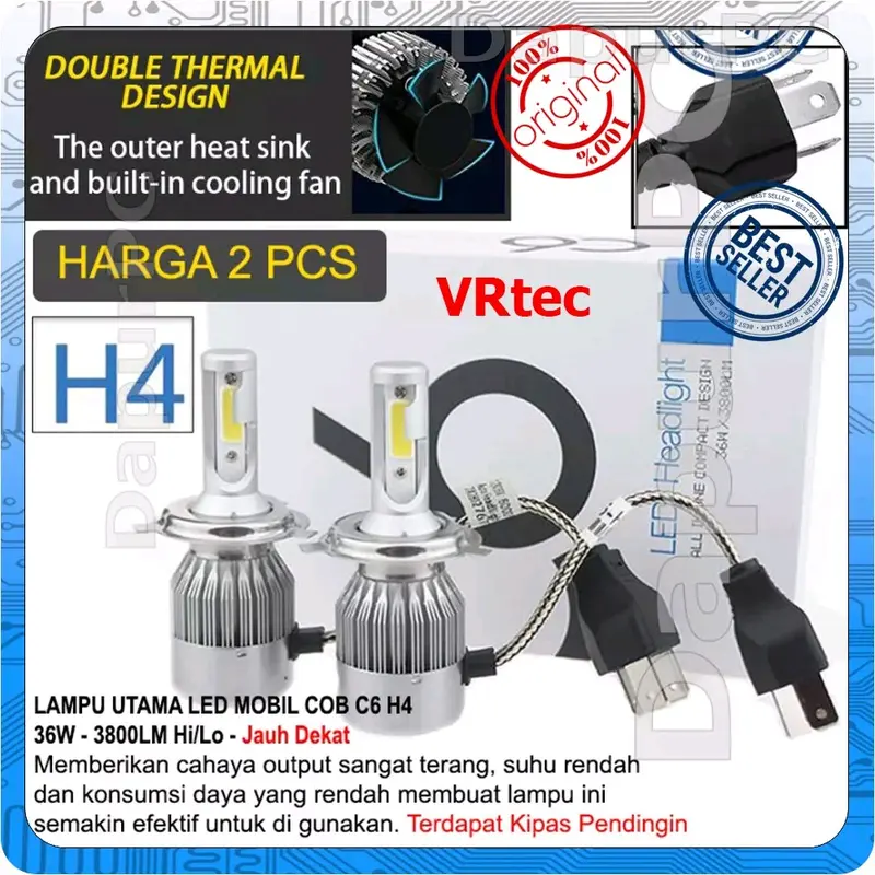 Lampu Led Mobil C6 H4 H11 HB3 HB4 H3 H7 H1 0