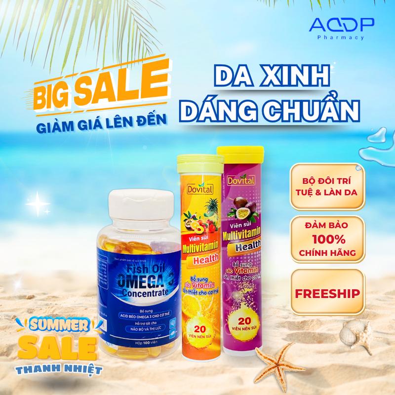 Combo Viên sủi MultiVitamin + Omega 3 - Tăng cường sức khỏe vitamind