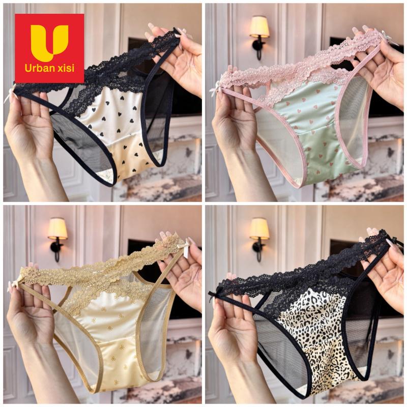 Quần Lót Ren Phong Cách Pháp Dễ Thương Và Gợi Cảm Thiết Kế khoét Chất Liệu Satin Xẻ Cao Cạp Thấp Làm Bằng Cotton Nguyên Chất Đáy Quần Quần Lót Nữ