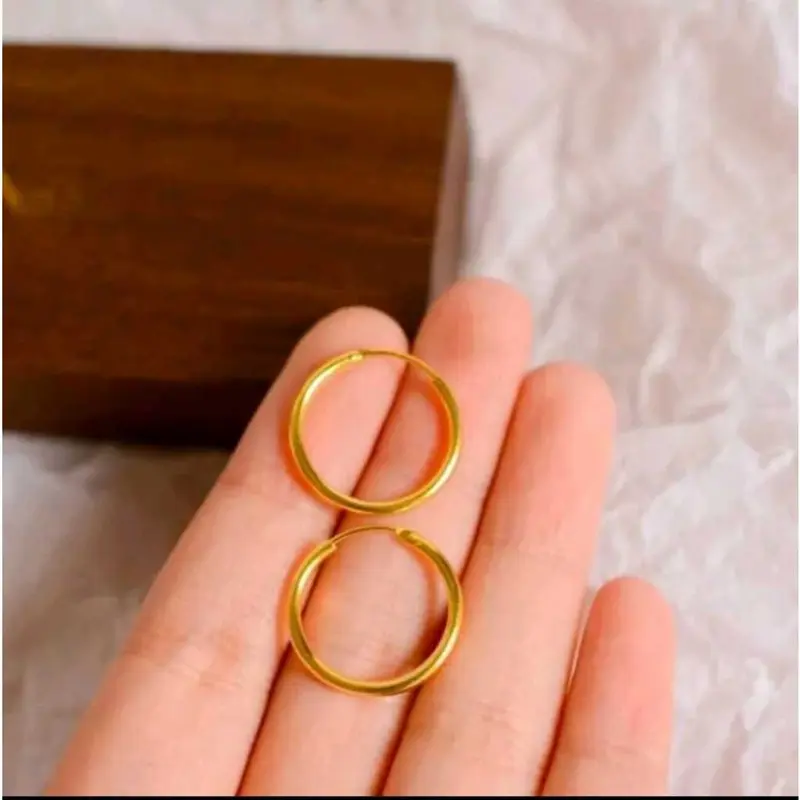 perhiasan gipsi pentol ukir anak, aksesoris fashion anting titanium anti karat . Cantik 6