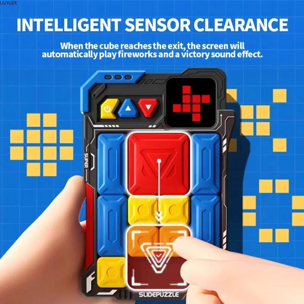 LIUYUER Slide Huarong Road Plastic Smart Super Slide Puzzle Games Interactive 520 Level Problems Intellectual Clearance Toys Handheld Games Fidget Toys Logical Thinking Educational Toys Parent-Child