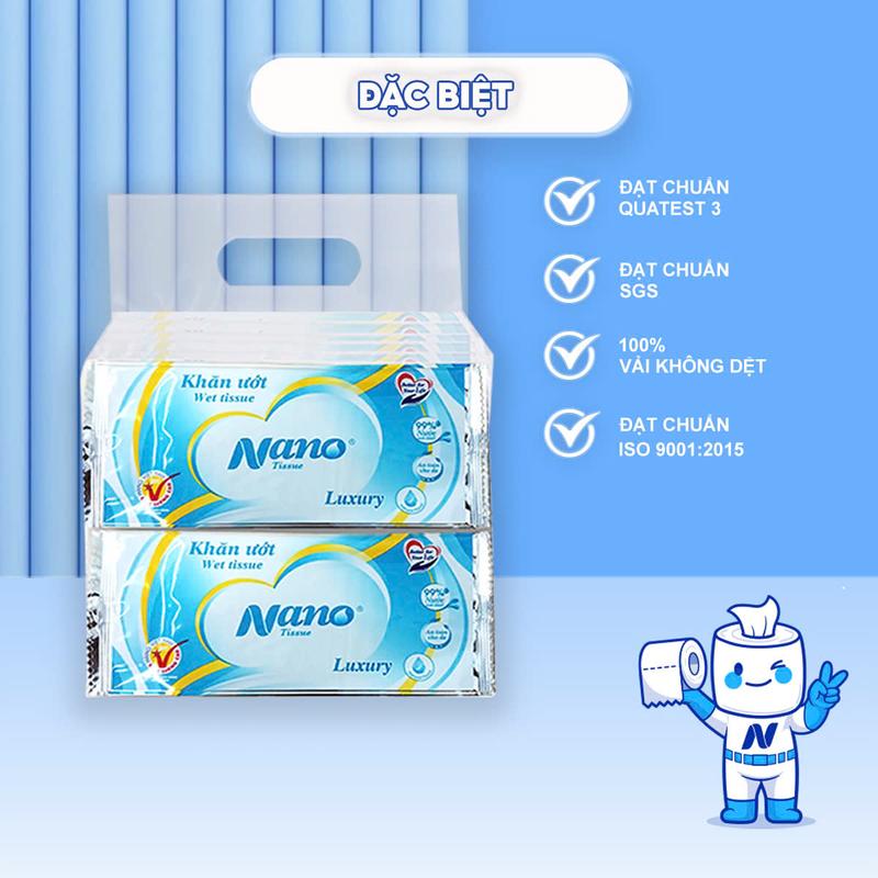Combo 150 tờ khăn lạnh Nano premium 24x23cm, khăn ướt 1 tờ cao cấp dùng cho quán ăn - Nano Tissue 6