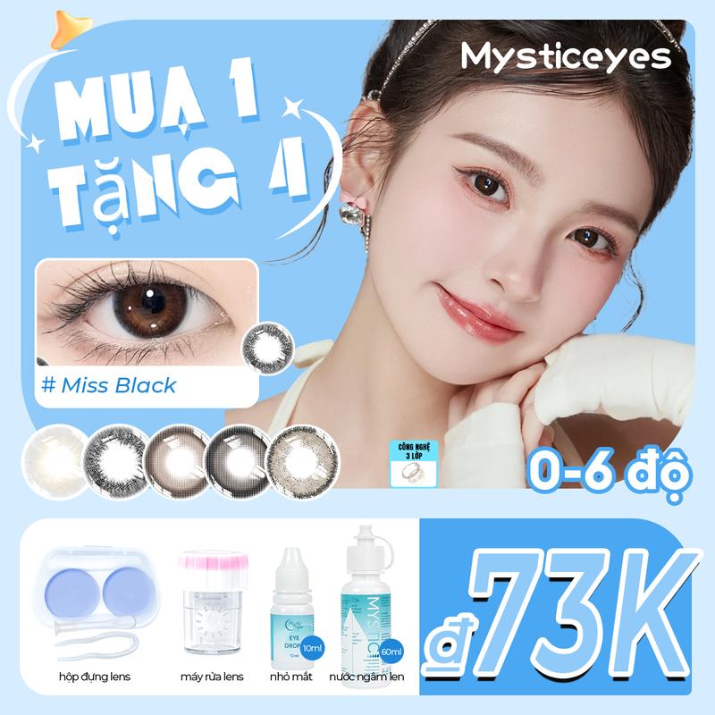 [mua 1 tặng 4]0-6độ  lens đen kính áp tròng lens xanh kính màu xám 14.0-14.5mm lens for girls lens nâu tây Len đeo mắt lens  cứng Green Non-Medical