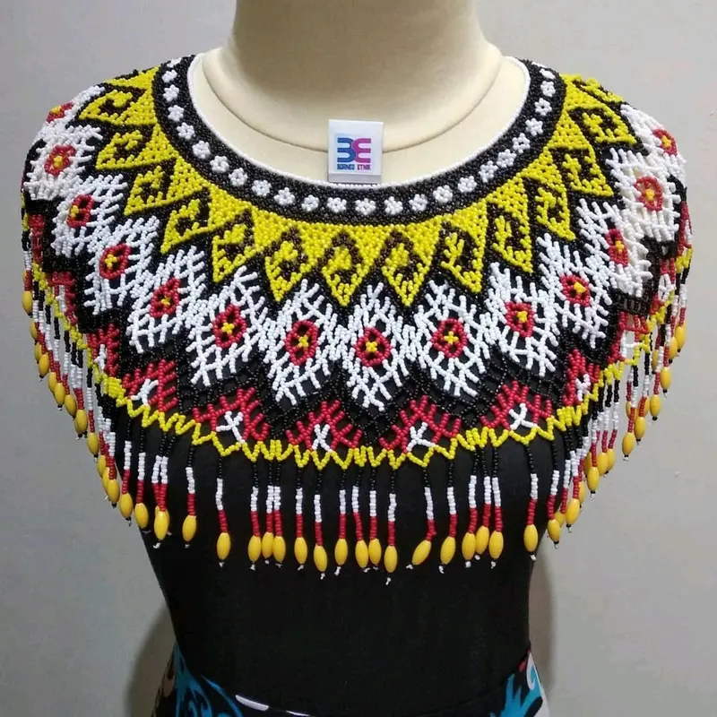 hiasan dada kida kida aksesoris dada rompi manik manik rompi teratai dewasa aksesoris kostum adat dayak kostum tradisional budaya kostum Kalimantan ukuran dewasa aksesoris baju dayak aksesoris baju adat Kalimantan 0