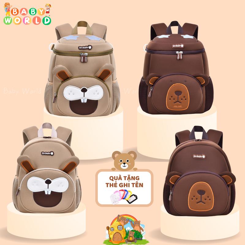 [TẶNG THẺ TÊN] Balo mầm non, mẫu giáo 1 - 5 tuổi Hình Thú Hoạt Hình Đáng Yêu Cho Bé