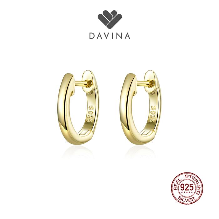 Gambar DAVINA Ladies Cassie Earrings Gold Color Sterling Silver 925 - Anting Wanita Perak S925 Hoop dari DAVINA Jewelry Kota Administrasi Jakarta Pusat Tokopedia