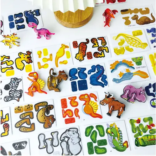 ComBo 100 Bộ Ghép Hình 3D Cho Bé Lắp Ghép Động Vật,Khủng long,Máy Bay,Côn Trùng Giúp Trẻ Sáng Tạo,Tư Duy Logic
