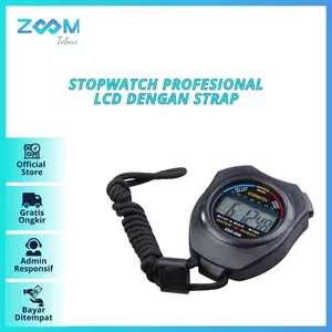 Stopwatch Profesional LCD dengan Strap - ZSD-808 Olahraga Portable Outdoor