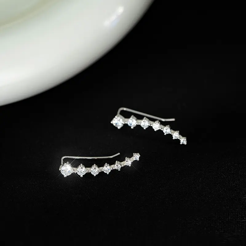 Bông Tai Đinh tán Người Leo Núi Tai Zircon Bảy Sao, Khuyên Tai Hợp Kim, Móc Khuyên Tai Leo Núi, 1 Đôi, Dành Cho Phụ Nữ Và Trẻ Em Gái, Tuyệt Vời Làm Quà Tặng 7
