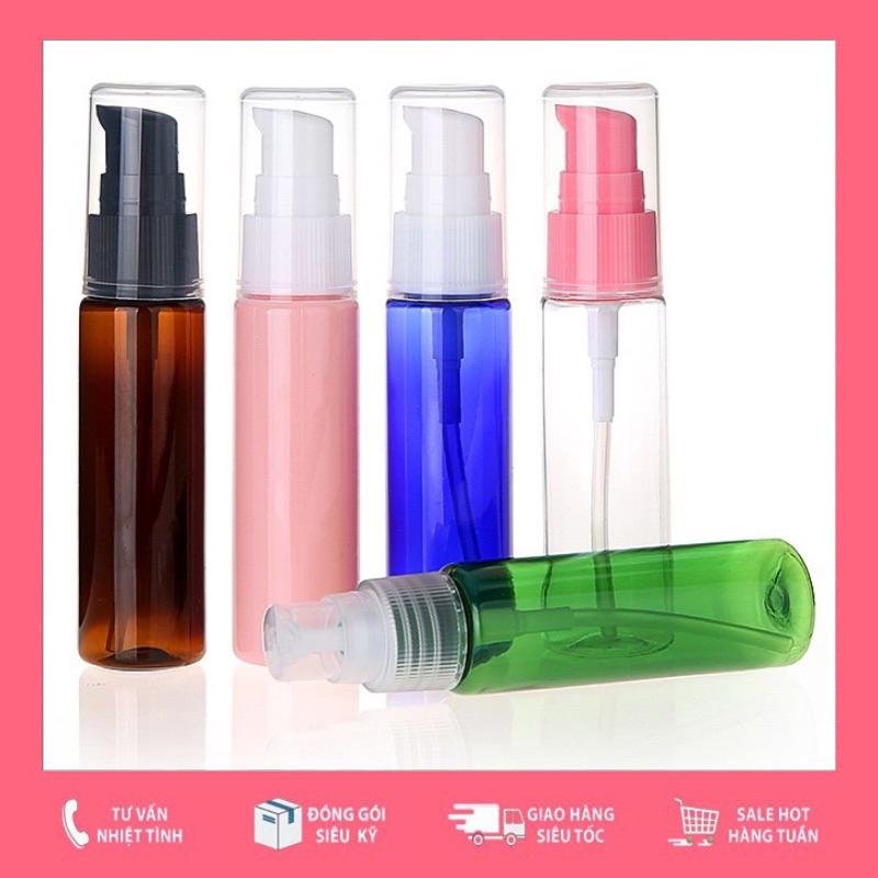 10ml 30ml Chai Nhựa Vòi Pump Chiết Mỹ Phẩm Lọ Đựng Dầu Gội Triết Sữa Tắm Nhấn Giọt Dầu Dưỡng