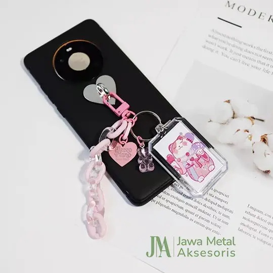 Luxurydiy Buckle Charm Love Strap Gantungan HP Phone Strap Silver Gold Metal Premium 4