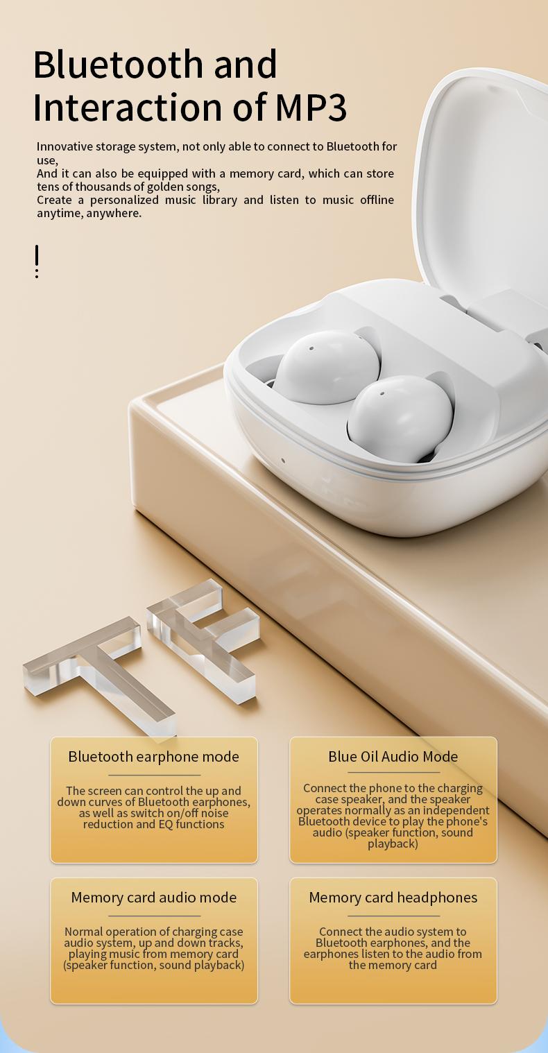 Product Introduction of For JBL S11 MP3 Player with wireless headphones,Full In Touch Screen Earphone Noise Cancelling InEar ENC Mic Earbuds 8