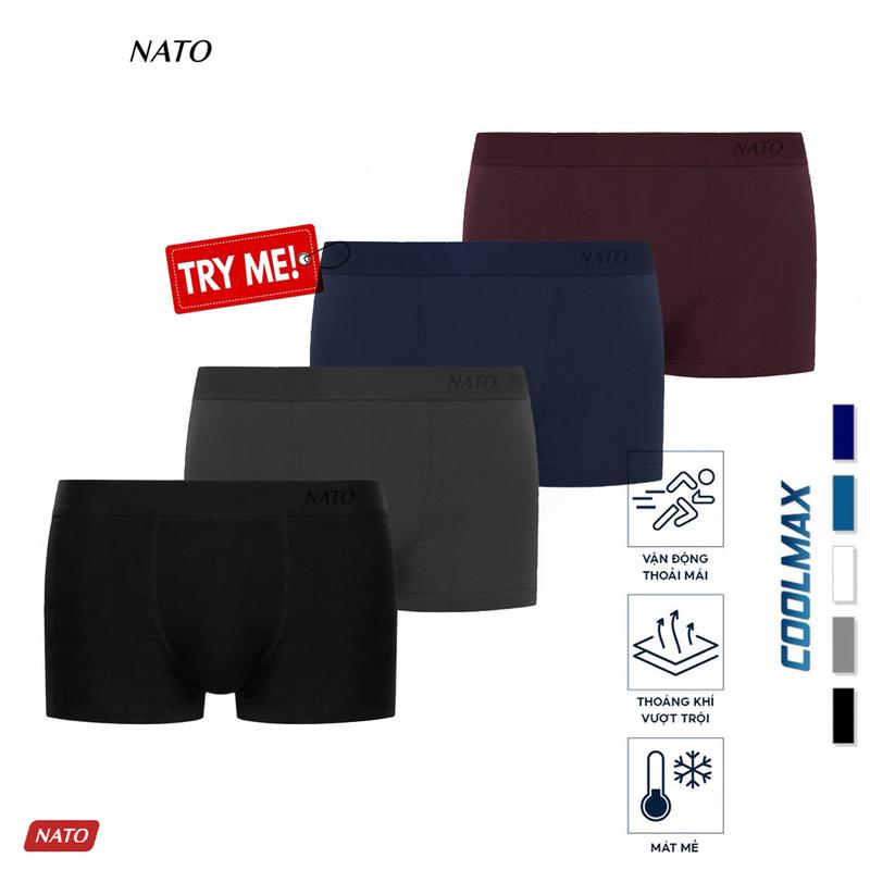 COMBO Quần Lót Nam COMPACT Vải Cotton Thun Lạnh Đơn Giản Cao Cấp Màu Đen Xám Trơn Boxer Sịp Đùi Tam Giác Xì Lip Sì NATO Menswear Quần Boxer